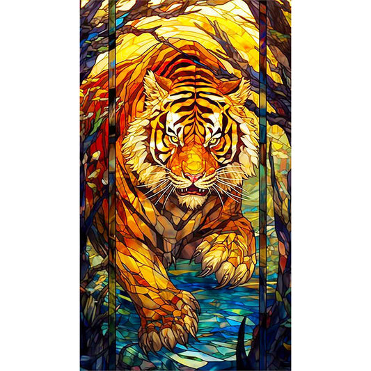 Attacking Tiger - Full Round Drill Diamond Painting 40*70CM