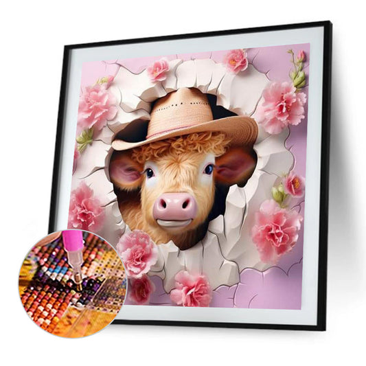 Calf In The Wall - Full Round Drill Diamond Painting 40*40CM