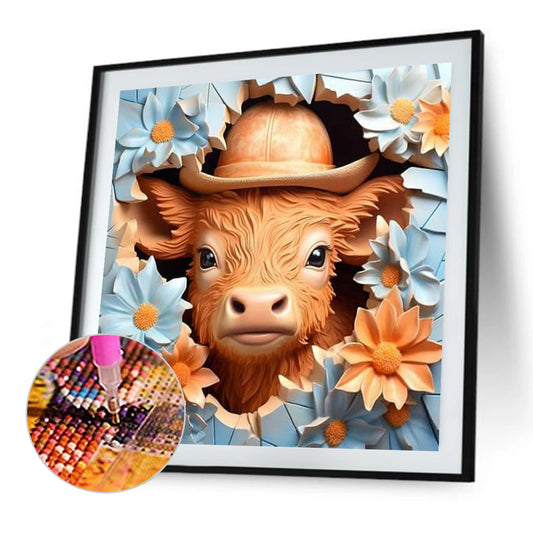 Calf In The Wall - Full Round Drill Diamond Painting 40*40CM