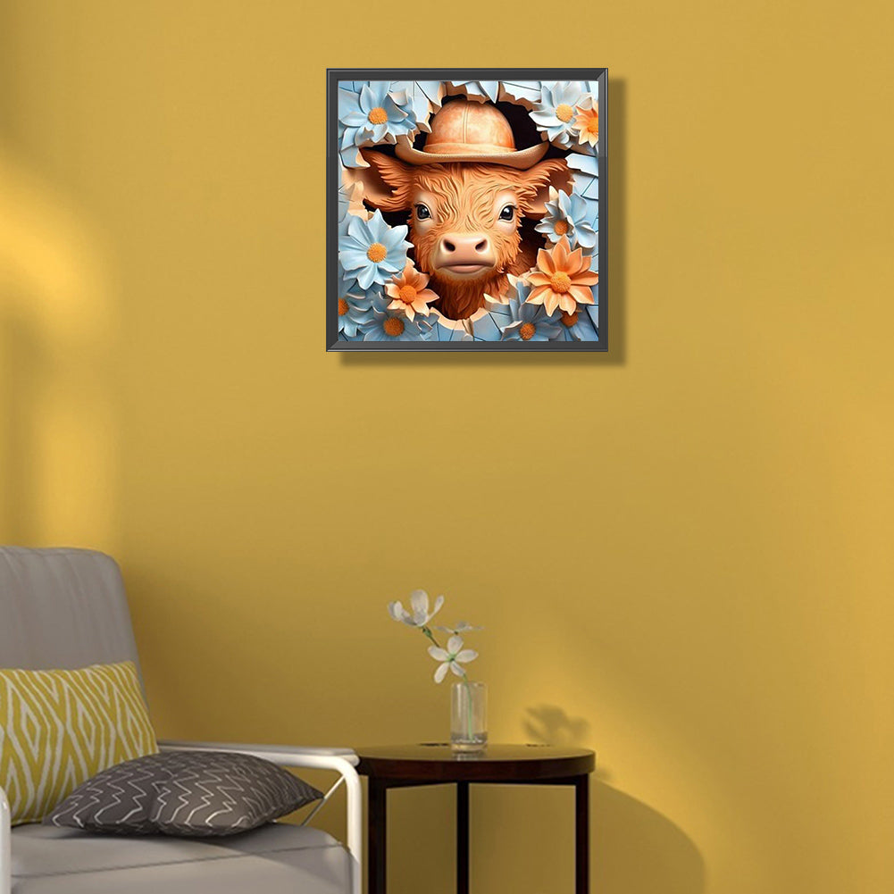 Calf In The Wall - Full Round Drill Diamond Painting 40*40CM