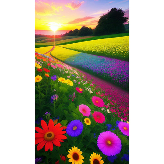 Flower Meadow - Full Round Drill Diamond Painting 40*70CM