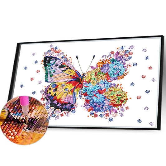 Purple Butterfly That Turns Into A Flower - Special Shaped Drill Diamond Painting 40*30CM