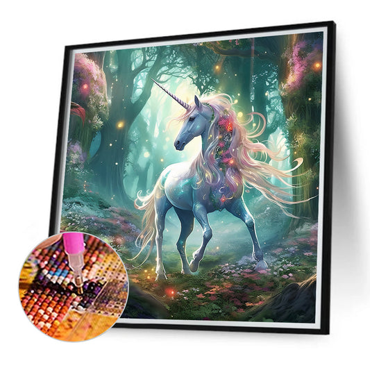 Forest Unicorn - Full Round Drill Diamond Painting 40*40CM