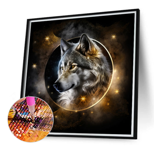 Dark Night Wolf - Full Round Drill Diamond Painting 40*40CM
