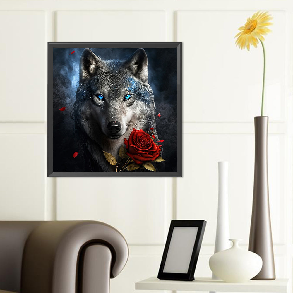 Dark Night Wolf - Full Round Drill Diamond Painting 40*40CM