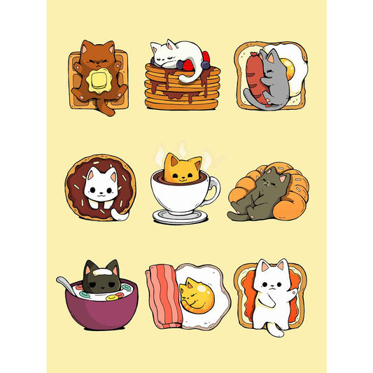 Cartoon Kitten - 11CT Stamped Cross Stitch 40*55CM