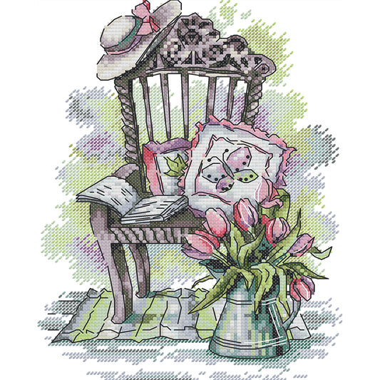 Chair - 14CT Stamped Cross Stitch 21*29CM(Joy Sunday)