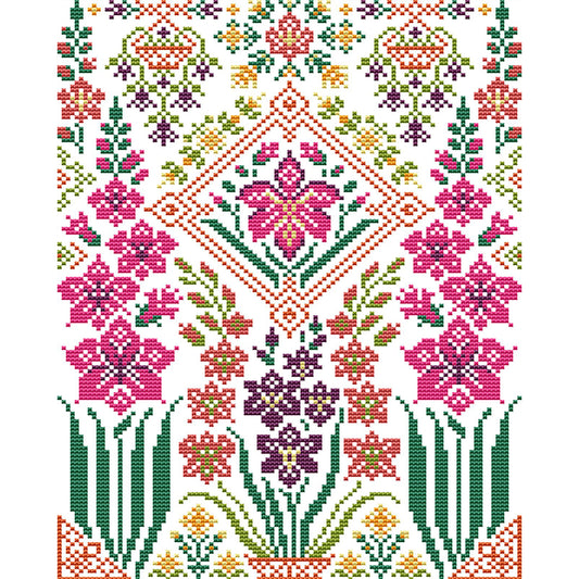 Embroidery Flowers - 14CT Counted Cross Stitch 27*35CM(Joy Sunday)