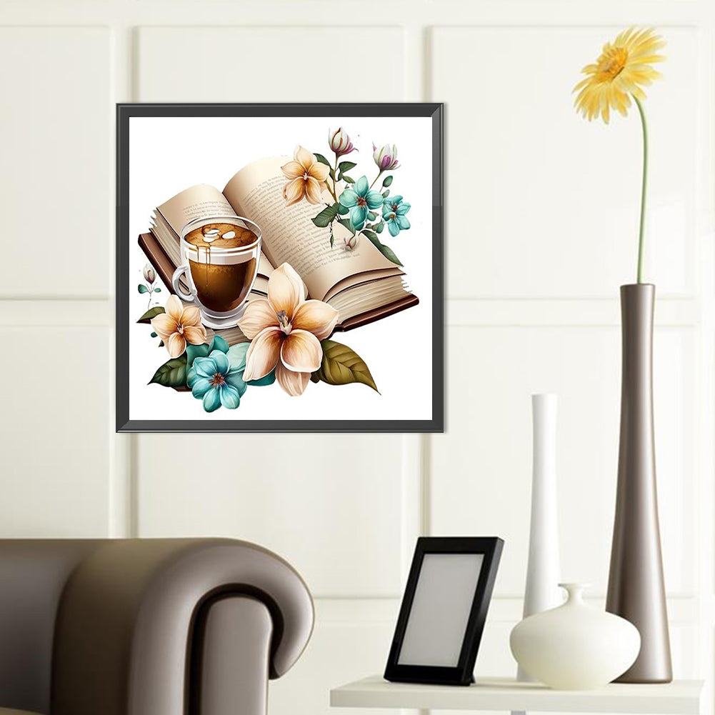 Books And Coffee - Full Round Drill Diamond Painting 40*40CM