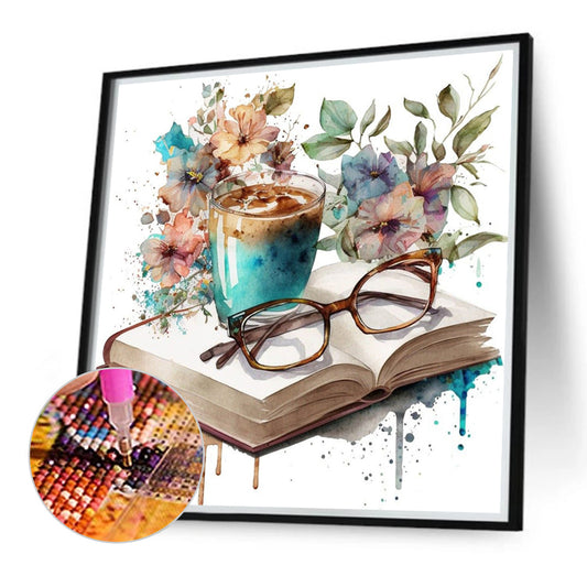 Books And Coffee - Full Round Drill Diamond Painting 40*40CM