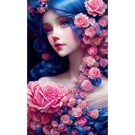 Flower Girl - 11CT Stamped Cross Stitch 50*80CM