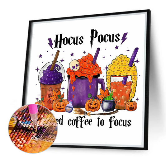 Halloween Coffee - Full Round Drill Diamond Painting 40*40CM