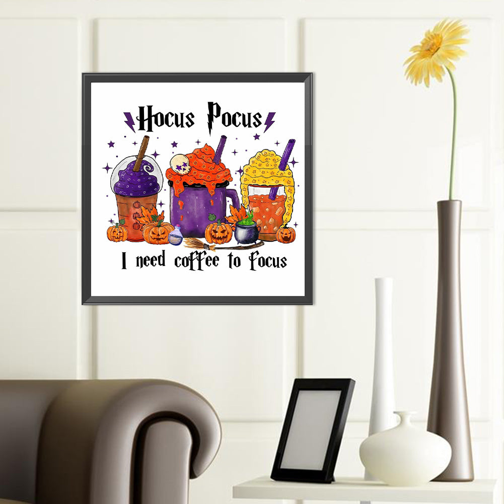 Halloween Coffee - Full Round Drill Diamond Painting 40*40CM