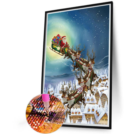 Santa Sleigh - Full Round Drill Diamond Painting 40*60CM