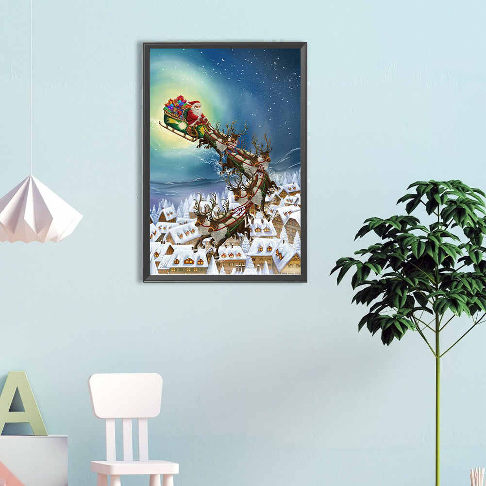 Santa Sleigh - Full Round Drill Diamond Painting 40*60CM