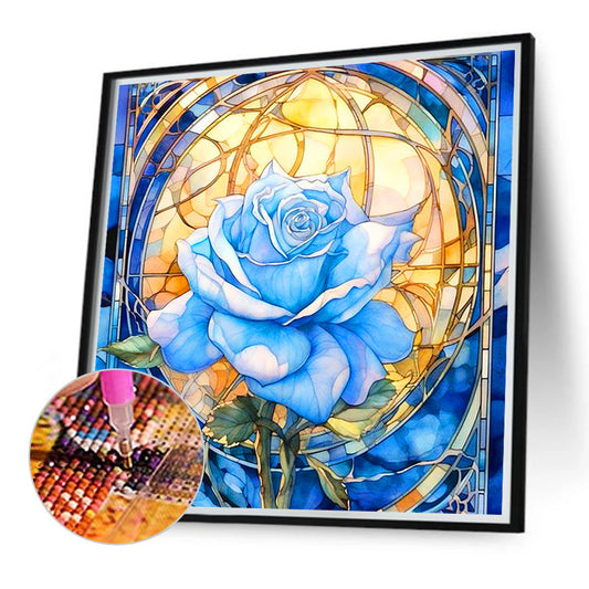 Blue Roses - Full Round Drill Diamond Painting 40*40CM