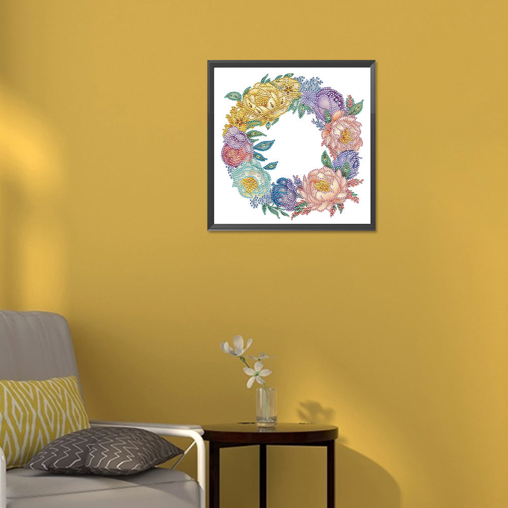 Flower Garland - Special Shaped Drill Diamond Painting 30*30CM