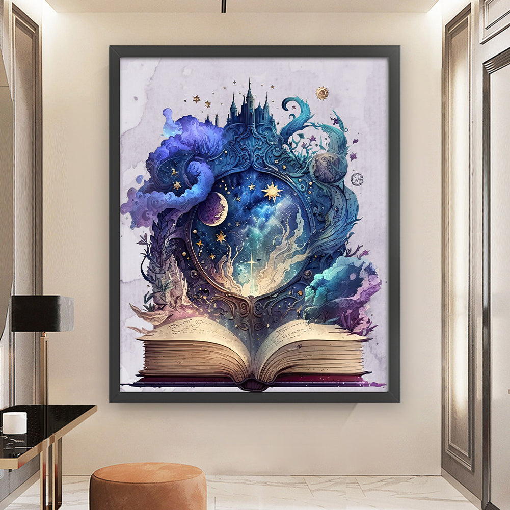 Moon On Book - 11CT Stamped Cross Stitch 60*70CM