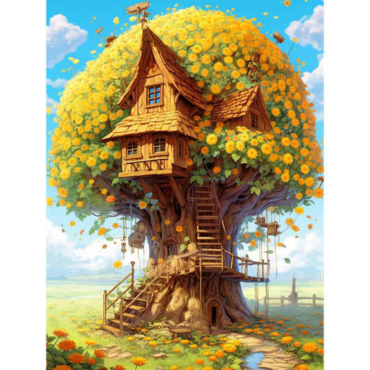 Tree House - 16CT Stamped Cross Stitch 50*65CM