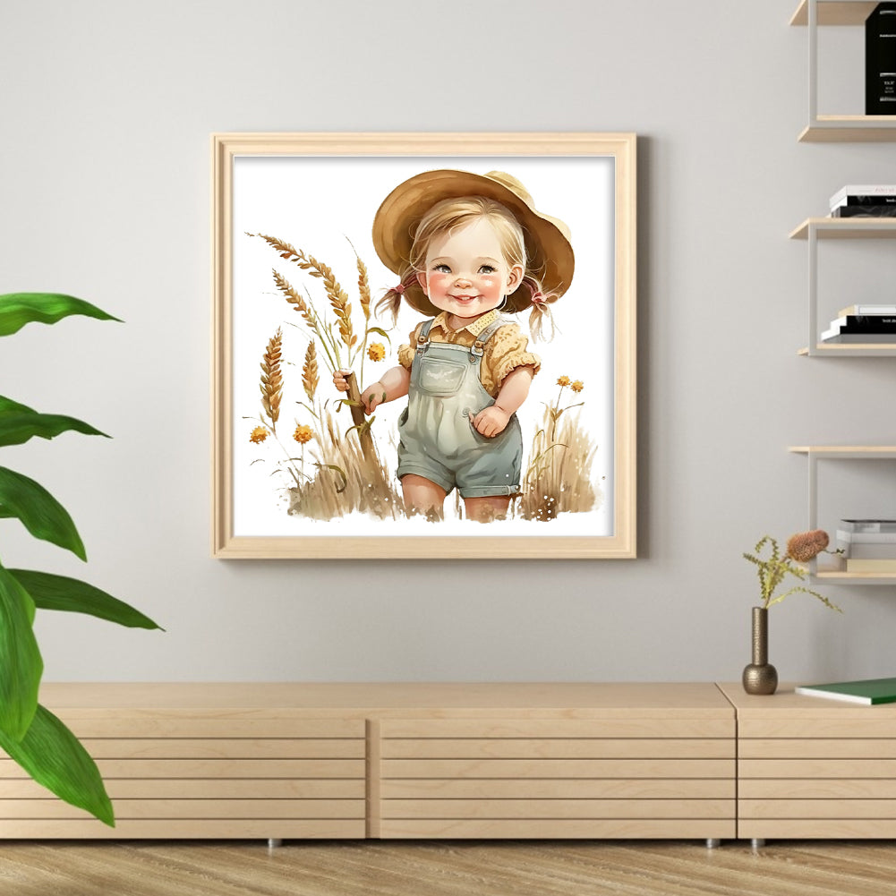 Farm Baby - 18CT Stamped Cross Stitch 25*25CM