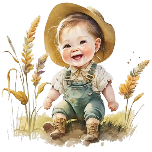 Farm Baby - 18CT Stamped Cross Stitch 25*25CM