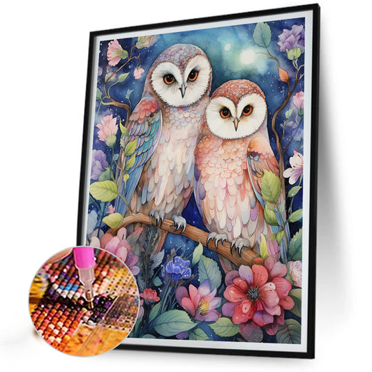 Forest Owl - Full Round Drill Diamond Painting 40*50CM