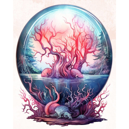 Coral Crystal Ball - 11CT Stamped Cross Stitch 60*70CM