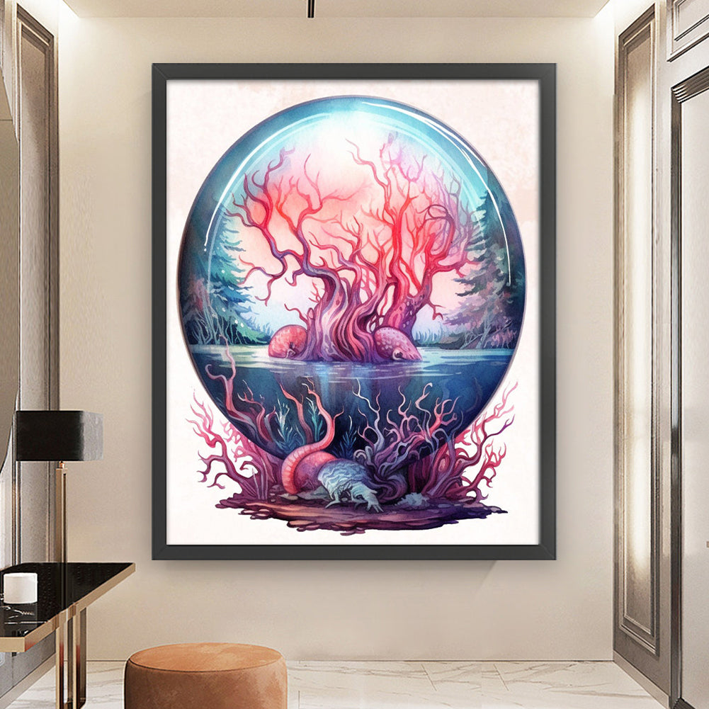 Coral Crystal Ball - 11CT Stamped Cross Stitch 60*70CM
