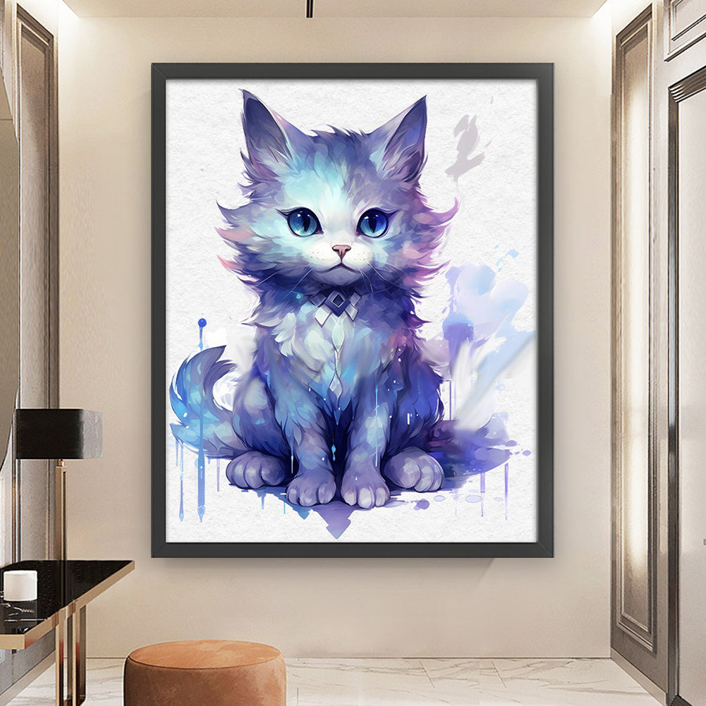 Watercolor Cat - 11CT Stamped Cross Stitch 50*60CM