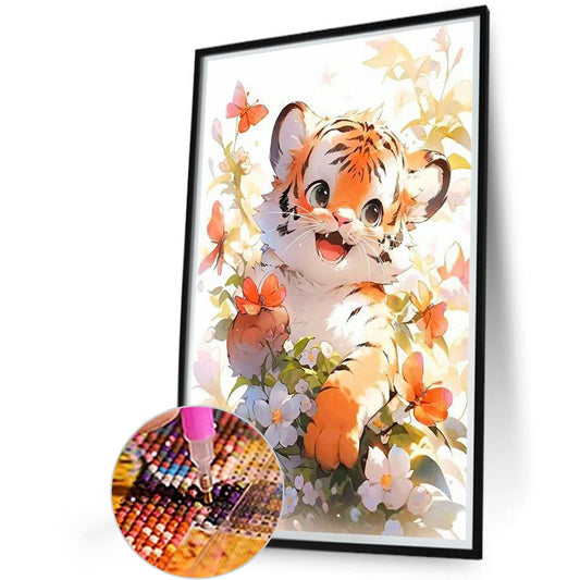 Happy Tiger - Full Round Drill Diamond Painting 40*60CM