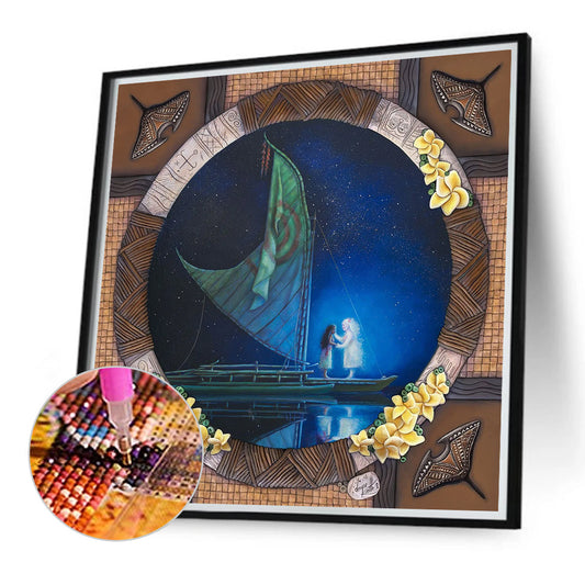 Grandma Hug - Full Round Drill Diamond Painting 40*40CM