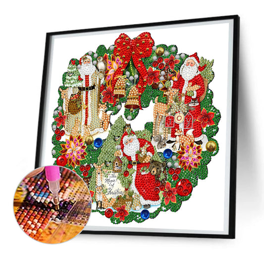 Christmas Wreath - Special Shaped Drill Diamond Painting 30*30CM