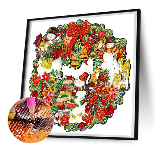 Christmas Wreath - Special Shaped Drill Diamond Painting 30*30CM