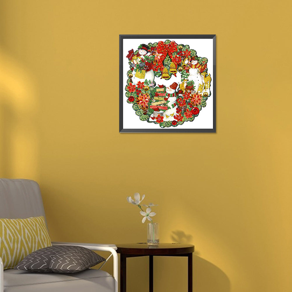 Christmas Wreath - Special Shaped Drill Diamond Painting 30*30CM