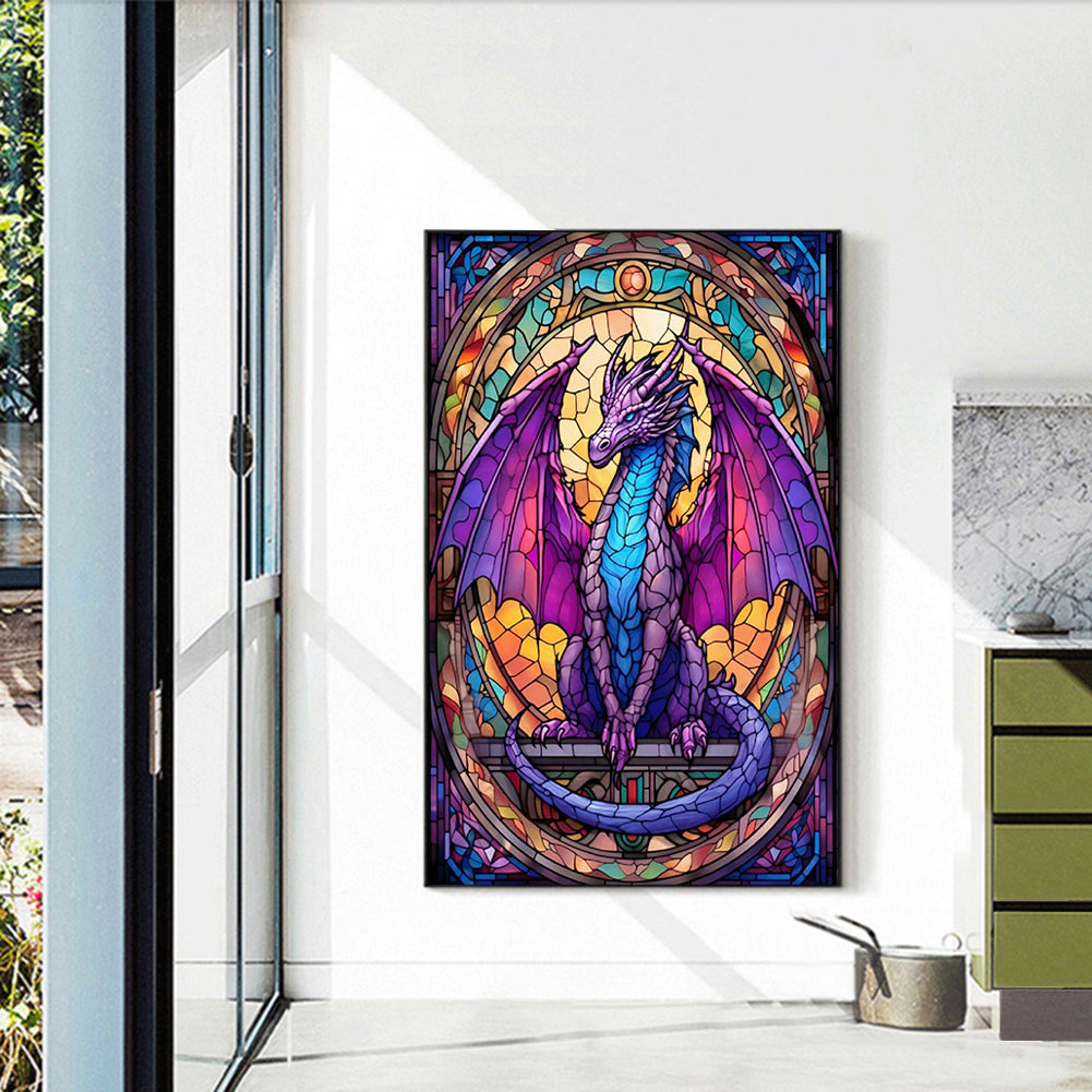 Windowsill Glass Flying Dragon - Full Round Drill Diamond Painting 40*60CM