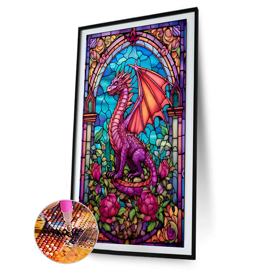 Windowsill Glass Flying Dragon - Full Round Drill Diamond Painting 40*60CM