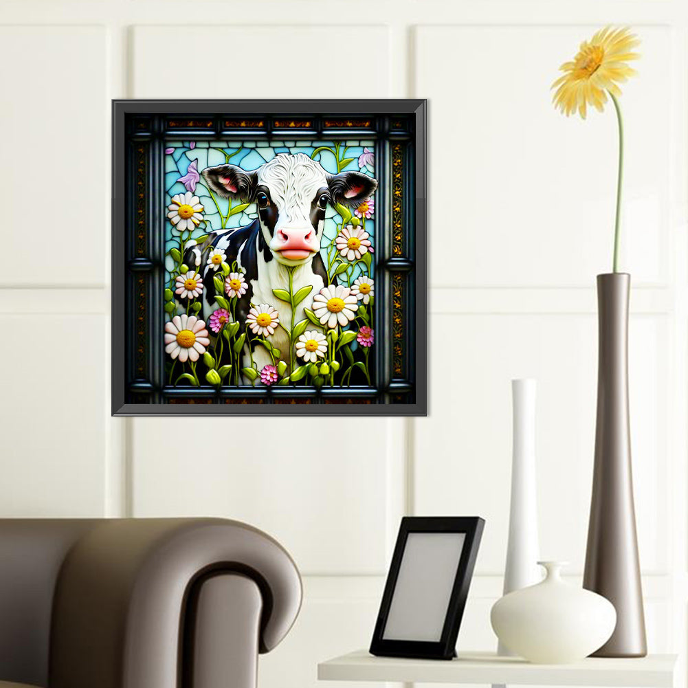 Dairy Cow - Full Round Drill Diamond Painting 40*40CM