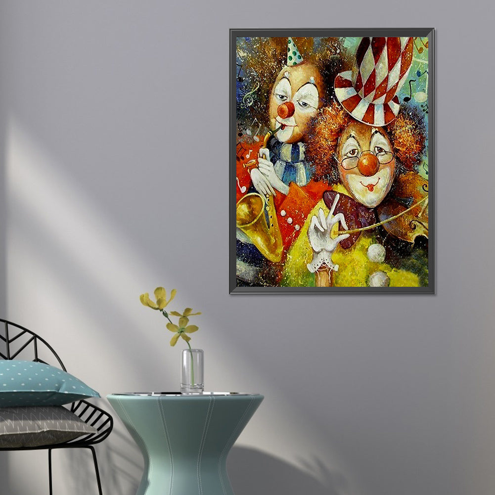 Two Clowns - Full Round Drill Diamond Painting 50*60CM