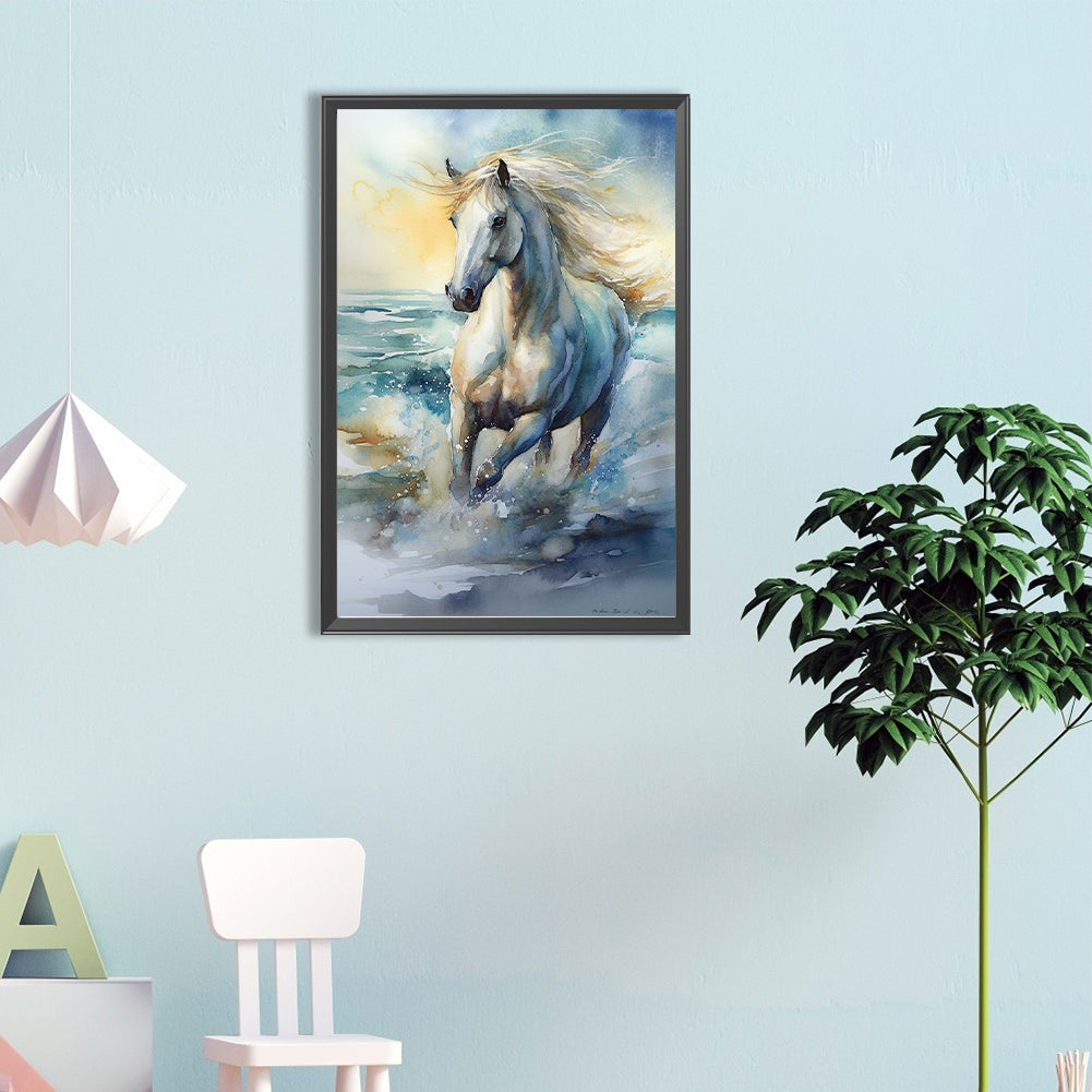 White Horse - Full Round Drill Diamond Painting 40*60CM