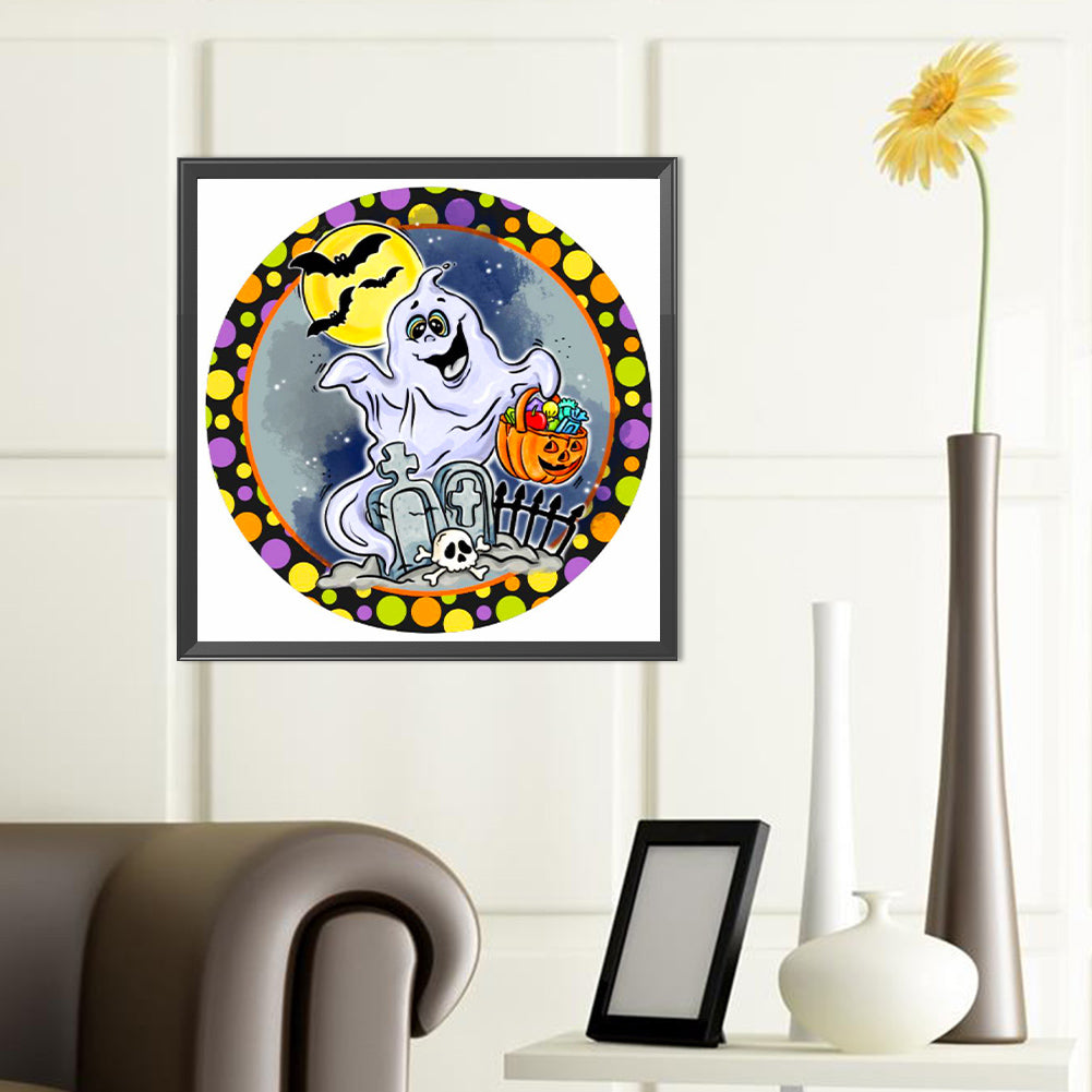 Halloween Cute Ghost - Full Round Drill Diamond Painting 40*40CM