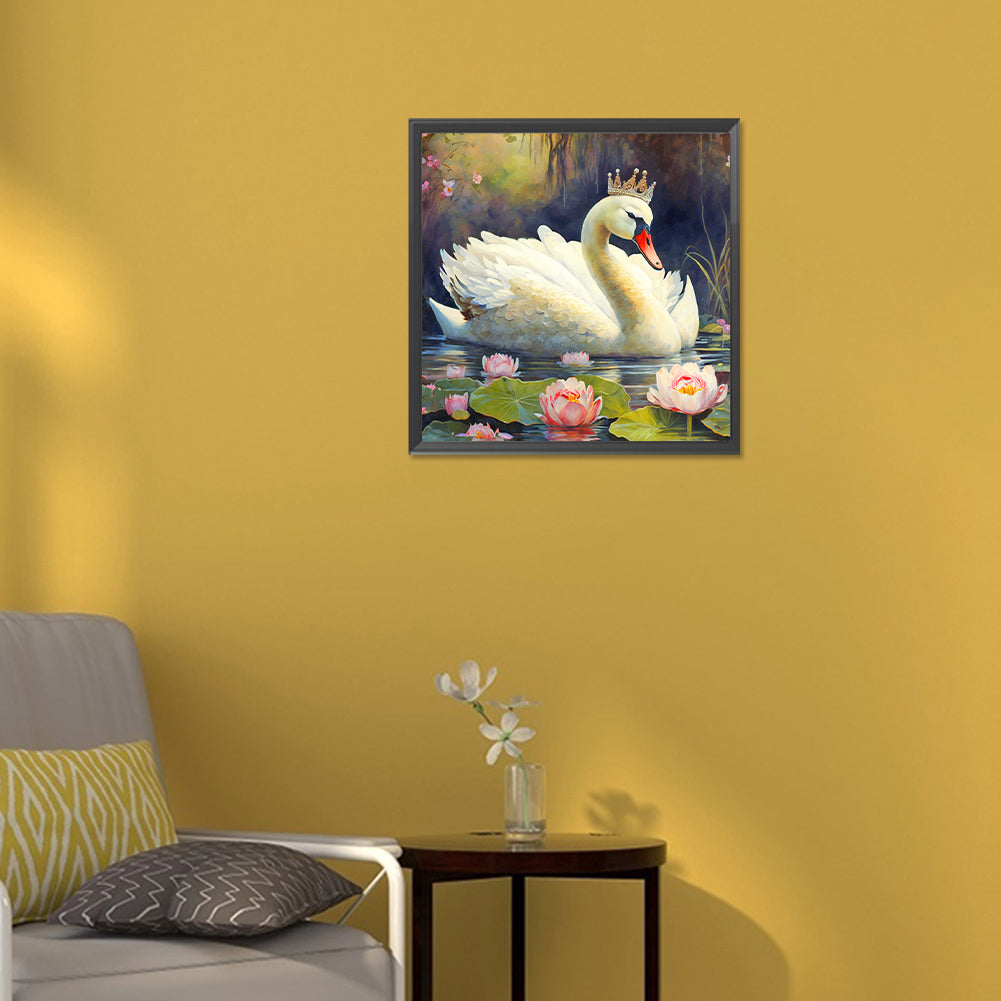 White Swan - Full Round Drill Diamond Painting 30*30CM