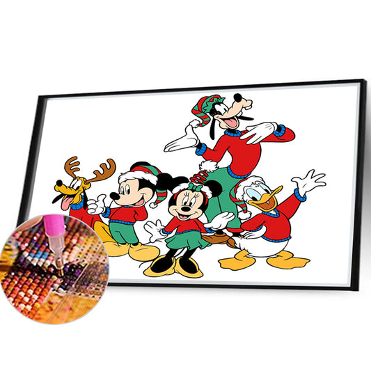 Mickey Mouse Takes Photos With Friends - Full Round Drill Diamond Painting 40*30CM