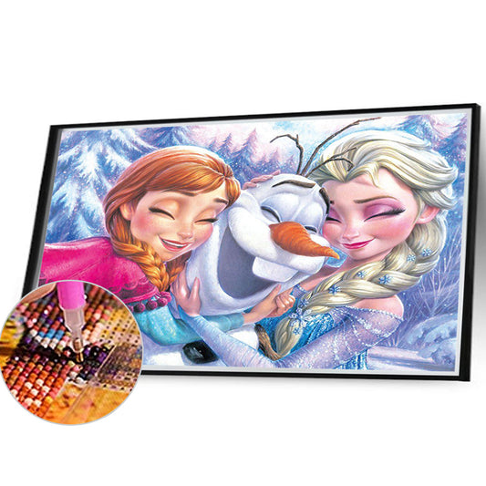 Frozen Anna And Elsa - Full Round Drill Diamond Painting 40*30CM