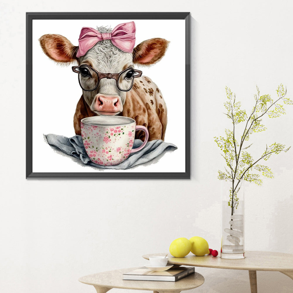 Dairy Cow - Full Round Drill Diamond Painting 30*30CM