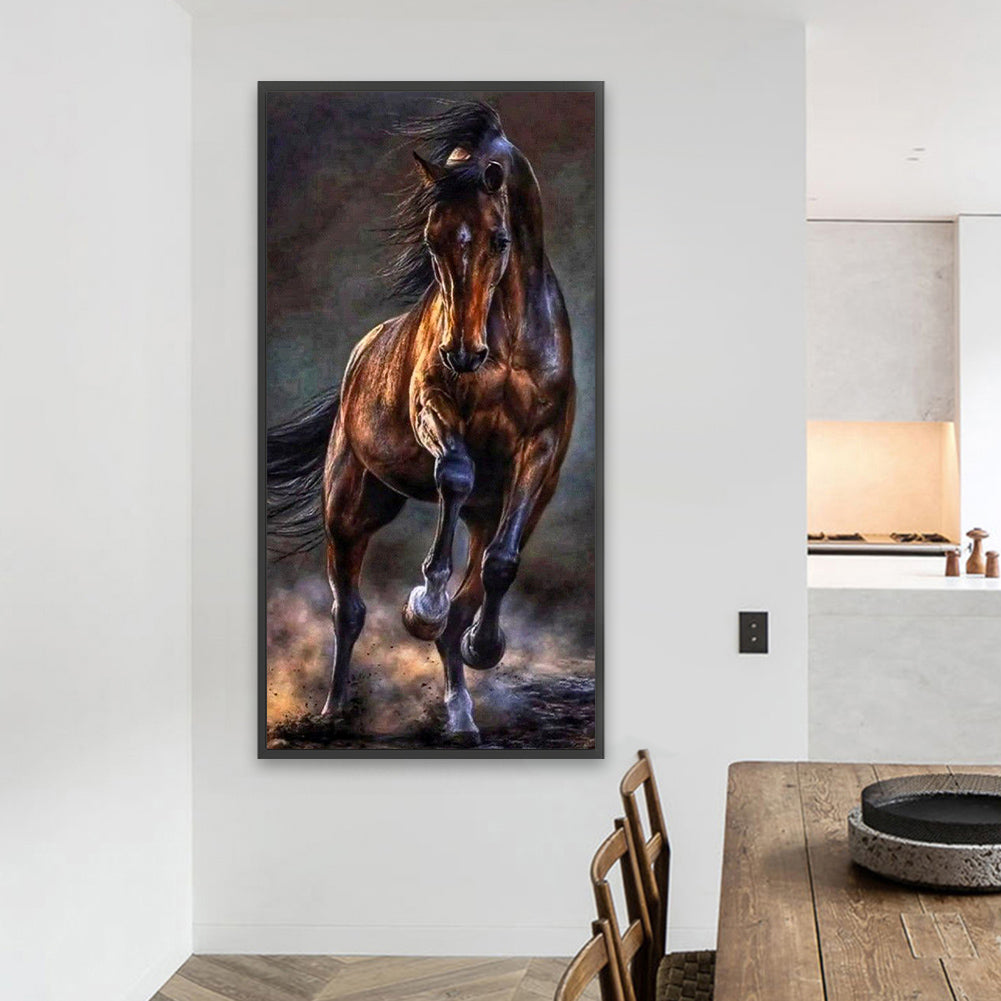 Dark Horse Running - Full AB Dril Square Diamond Painting 40*80CM