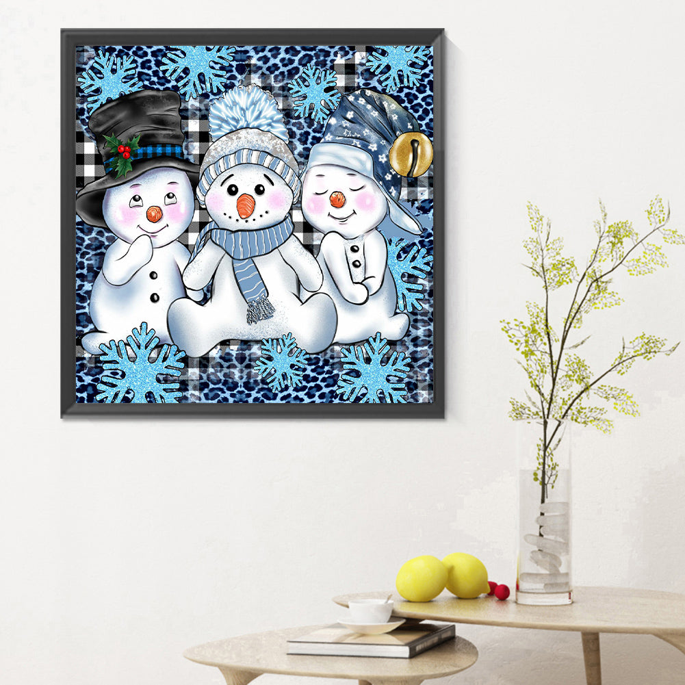 Three Snowmen - Full Round Drill Diamond Painting 30*30CM