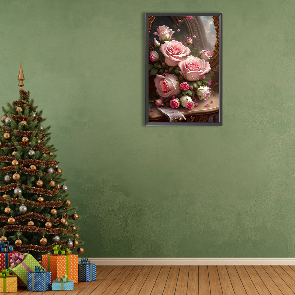 Pink Rose - Full Round Drill Diamond Painting 40*60CM