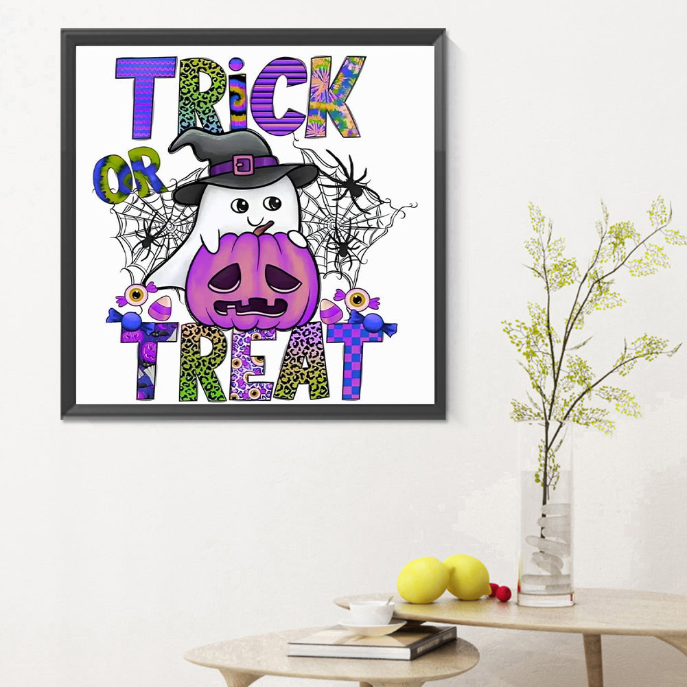 Scary Ghost - Full Round Drill Diamond Painting 30*30CM