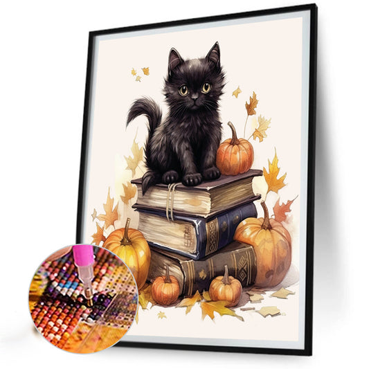 Halloween Cat - Full Round Drill Diamond Painting 40*50CM