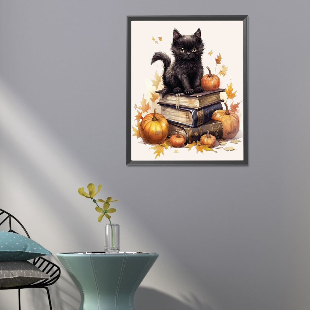 Halloween Cat - Full Round Drill Diamond Painting 40*50CM